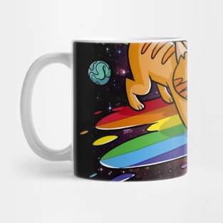 Cute Space Cat Eye Lasers and Rainbow Farts Mug